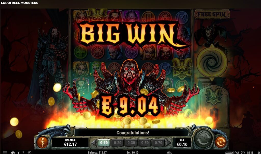 Big Win bei Lordi Reel Monsters