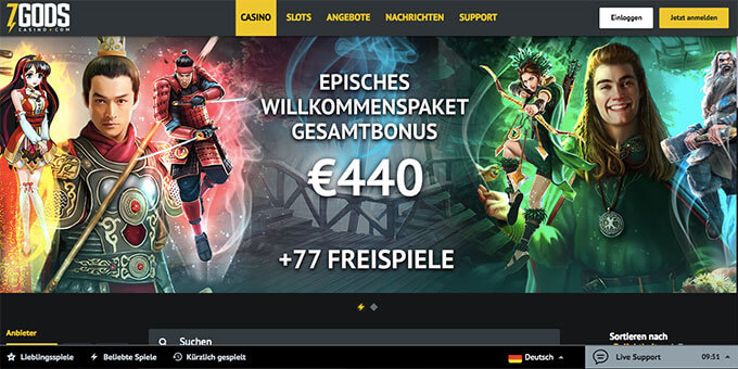 Das 7Gods Casino besuchen