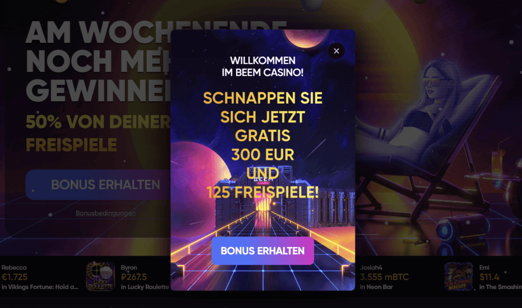  Willkommens Angebot BEEM Casino