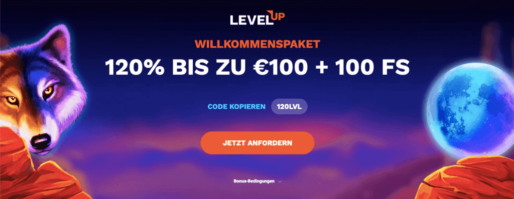 Willkommensbonus mit Code bei Level Up