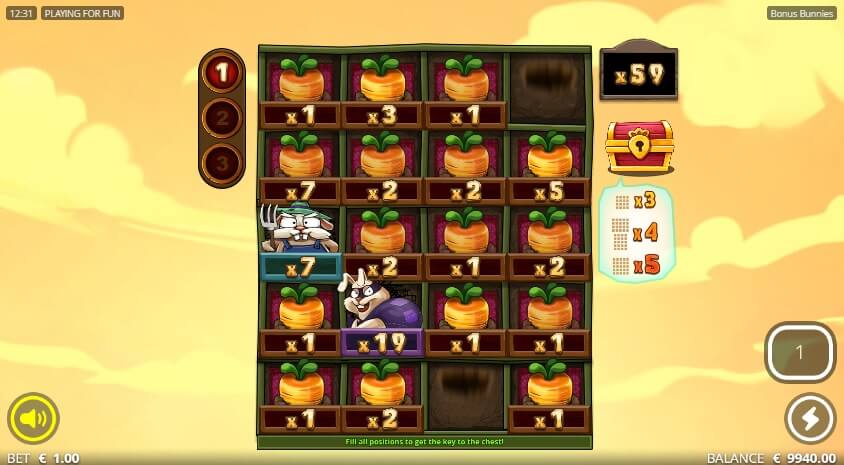 Die Carrot Link Spins verhelfen Ihnen beim Slot Bonus Bunnies zu hohen Gewinnen