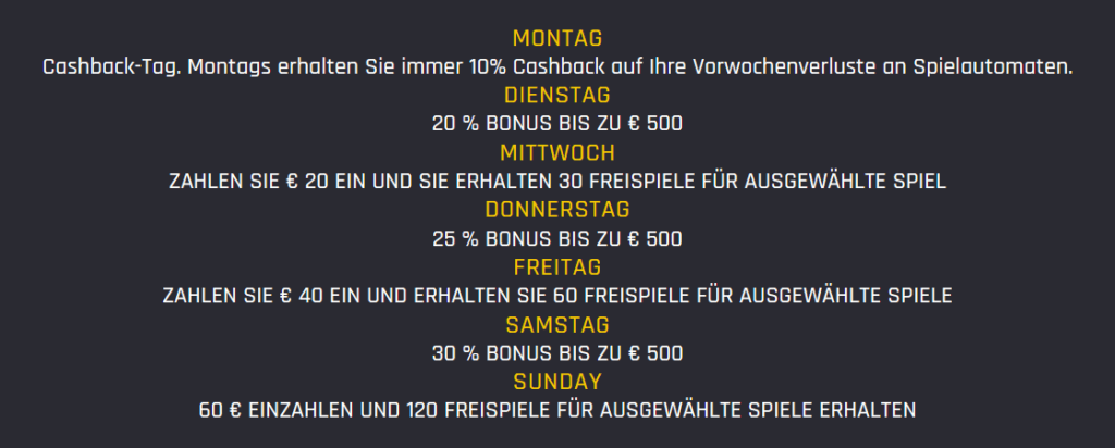 Casino Universe Wochenangebote