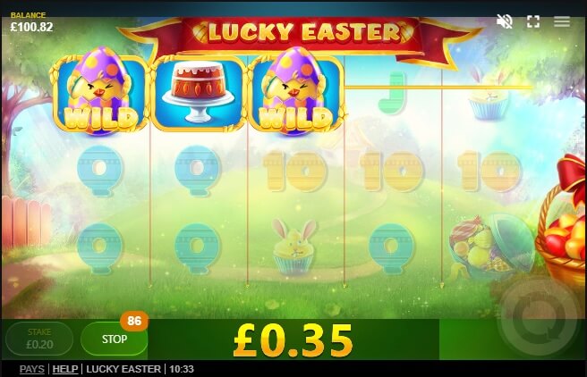 Das aus dem bemalten Ei schlüpfende Küken stellt das Wild des Slots Lucky Easter dar