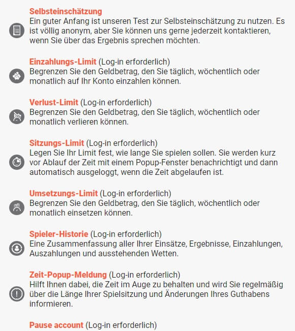Für die Spielsuchtprävention stehen im LeoVegas Casino alle bewährten Hilfsmittel zur Verfügung