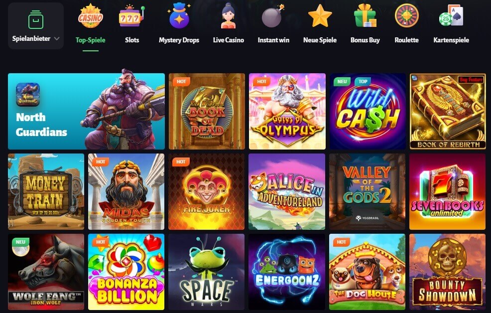 Spielauswahl im Casino