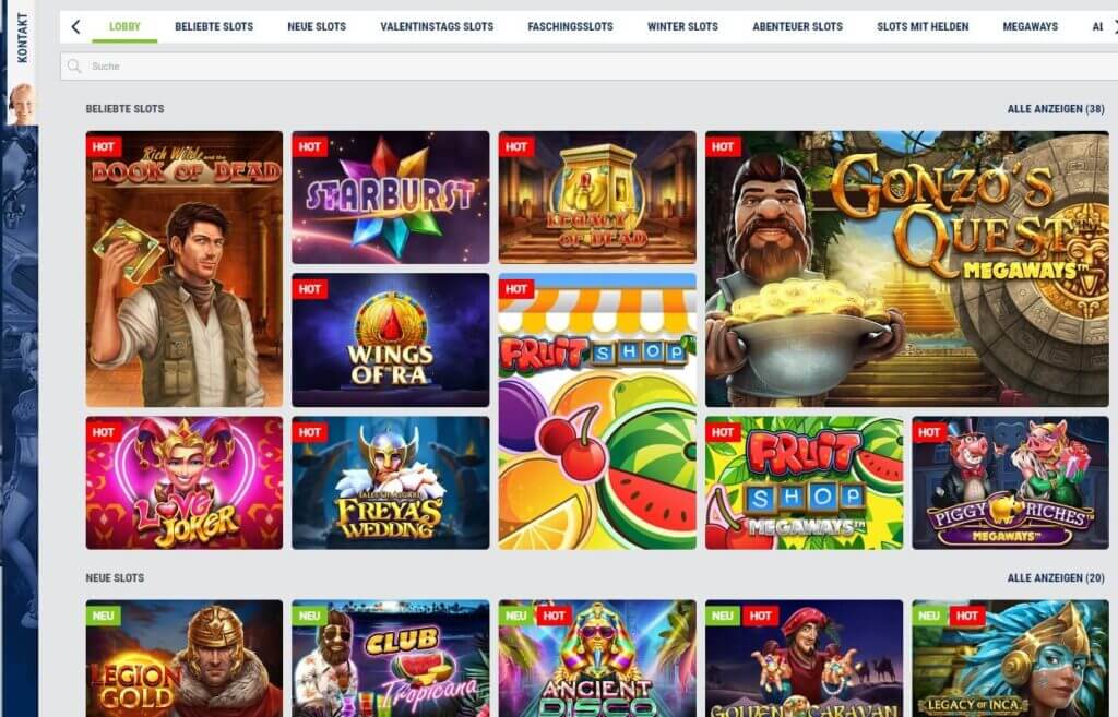 Die mehr als 400 Slots werden im Bet at Home Casino durch praktische Kategorien übersichtlich angeordnet