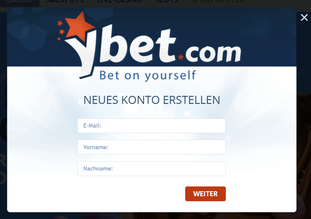 YBet Casino Anmeldung