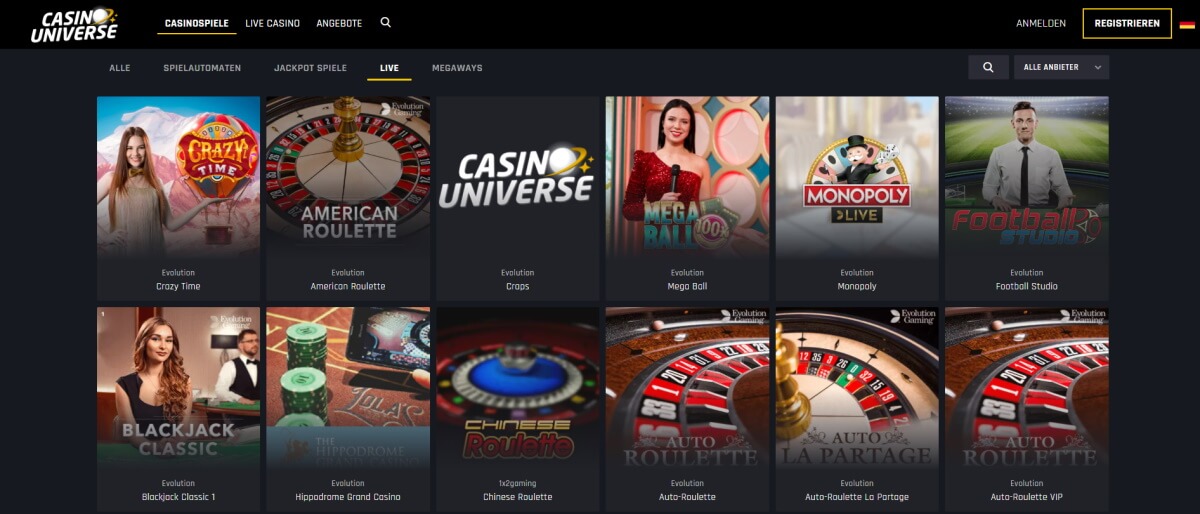 Casino Universe Live Casino Casino Universe Live Casino