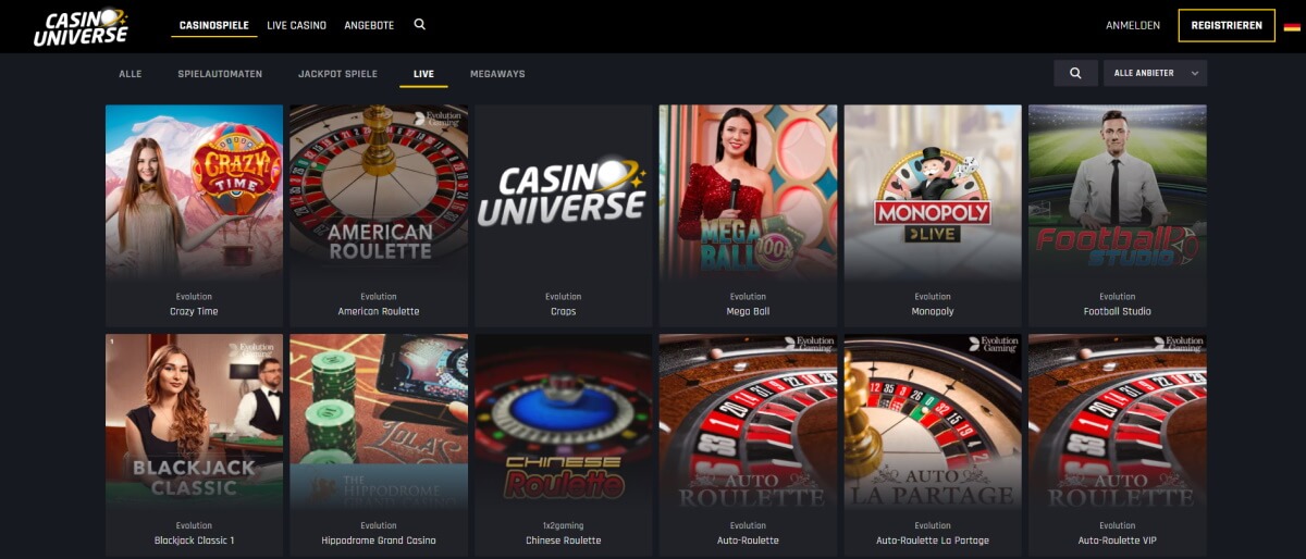 Casino Universe Live Casino