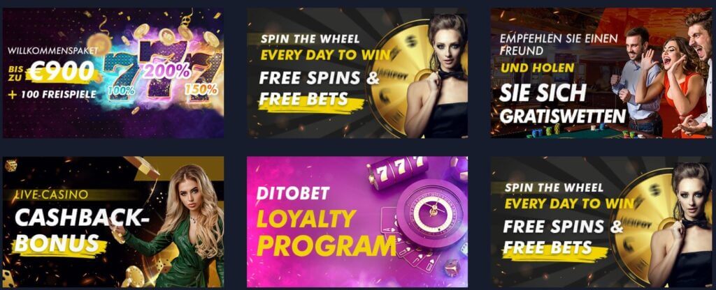 Ditobet Online-Casino Aktionen.