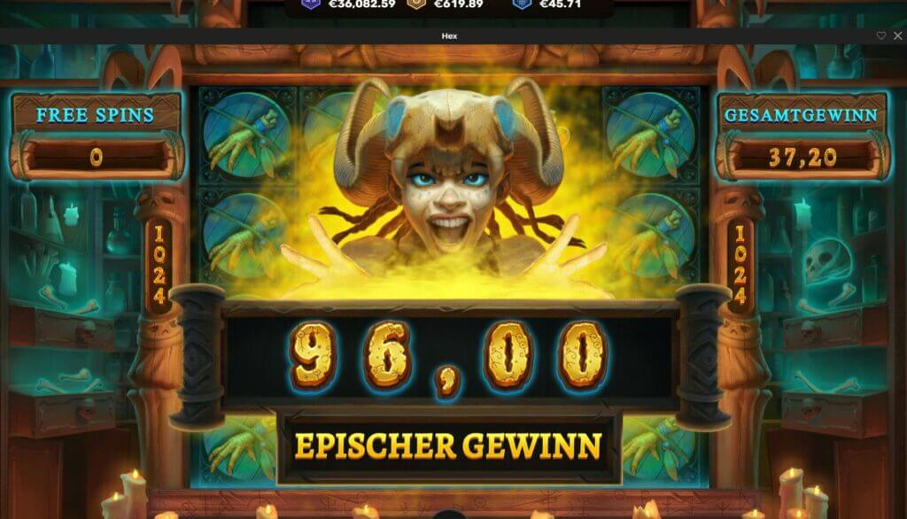 Epischer Gewinn bei Relax Gaming Hex Slot