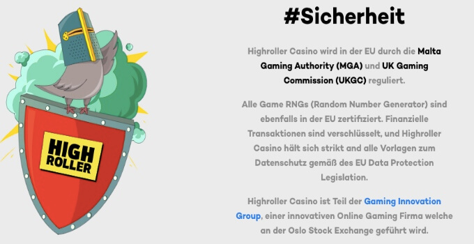 HighRoller Casino Sicherheit und Lizenz