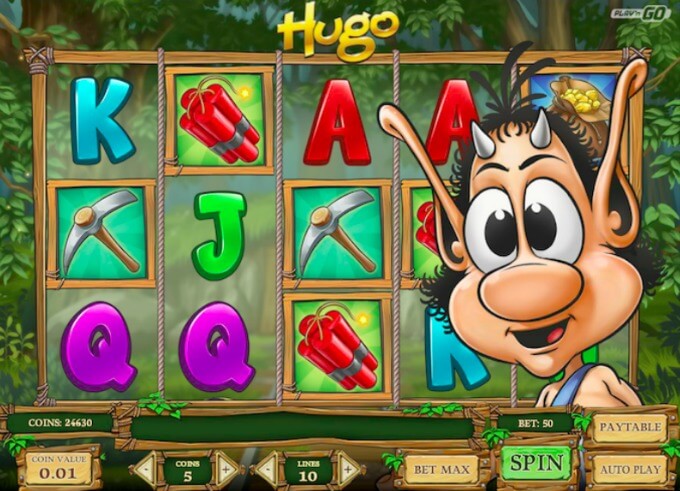 Hugo slot Play ‘N GO main screen