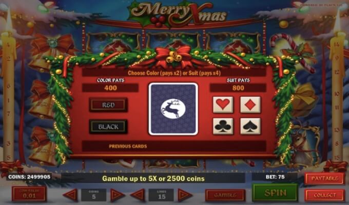 Merry Xmas Slot Play'n GO Gamble Feature