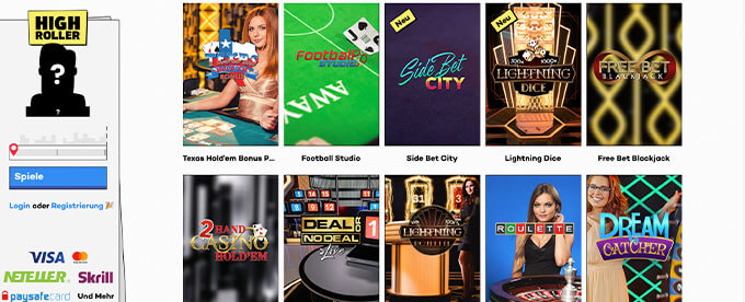 HighRoller Live Casino Spiele