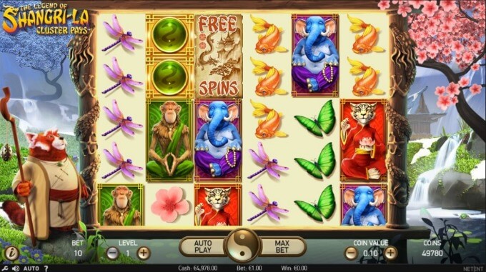 The Legend of Shangri-La Cluster Pays NetEnt Slot