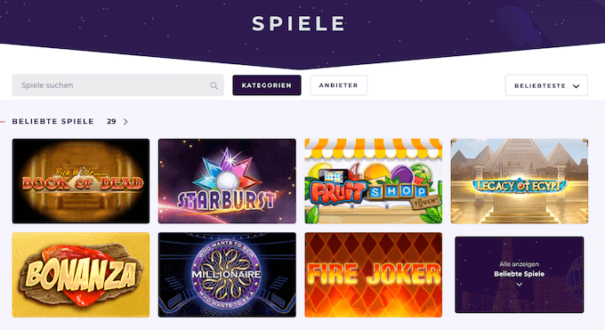 Slot Planet Casino Spiele