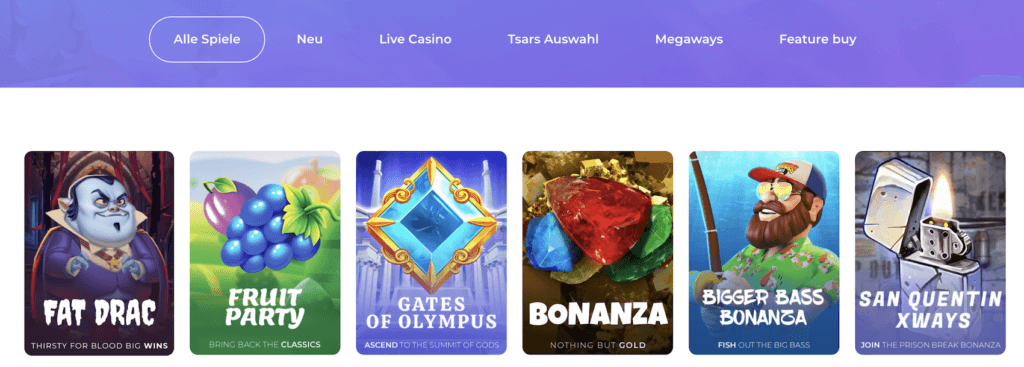 Spieleentwickler Tsar Casino