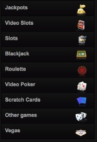 VideoSlots Online Casino Spielauswahl