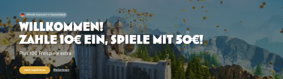 Wunderino Willkommensbonus 400 % bis zu 40 € und 100 Freispiele