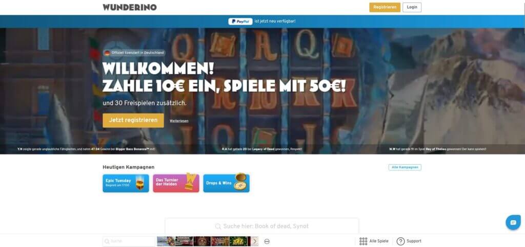 Wunderino mit deutscher Lizenz